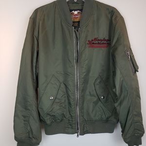 Sz Small Khaki Green Harley Davidson Jacket